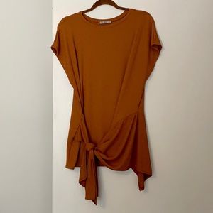 Zara Cap Sleeve Tie Shirt